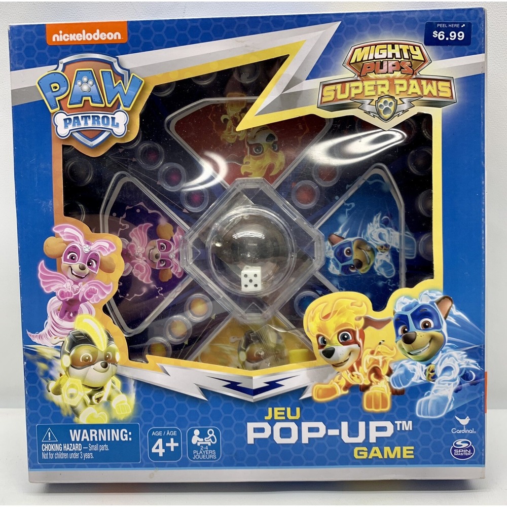 New - Nickelodeon "Paw Patrol Mighty Pups Super Paws"‎ JEU Popper Jr. Game